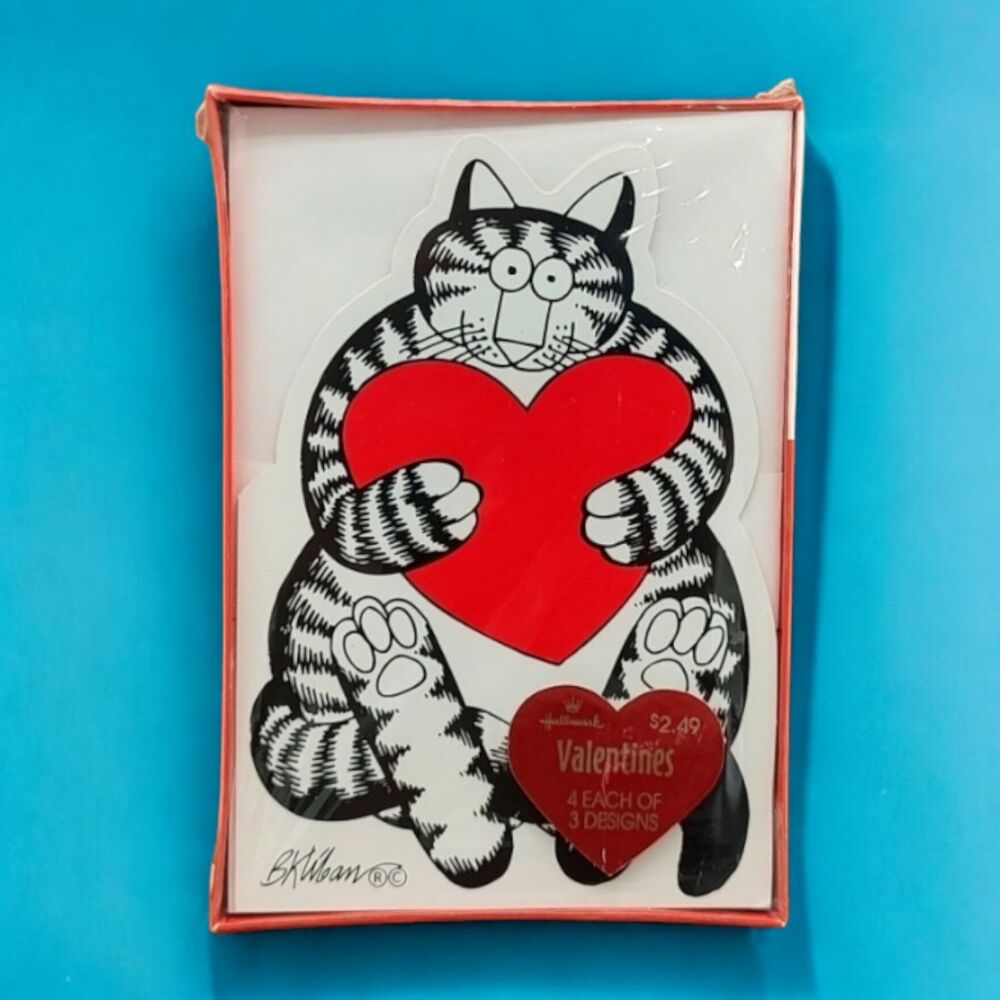 1980s Collectible B. KLIBAN Cats Signature Valentine Cards Sealed Box 3 Designs